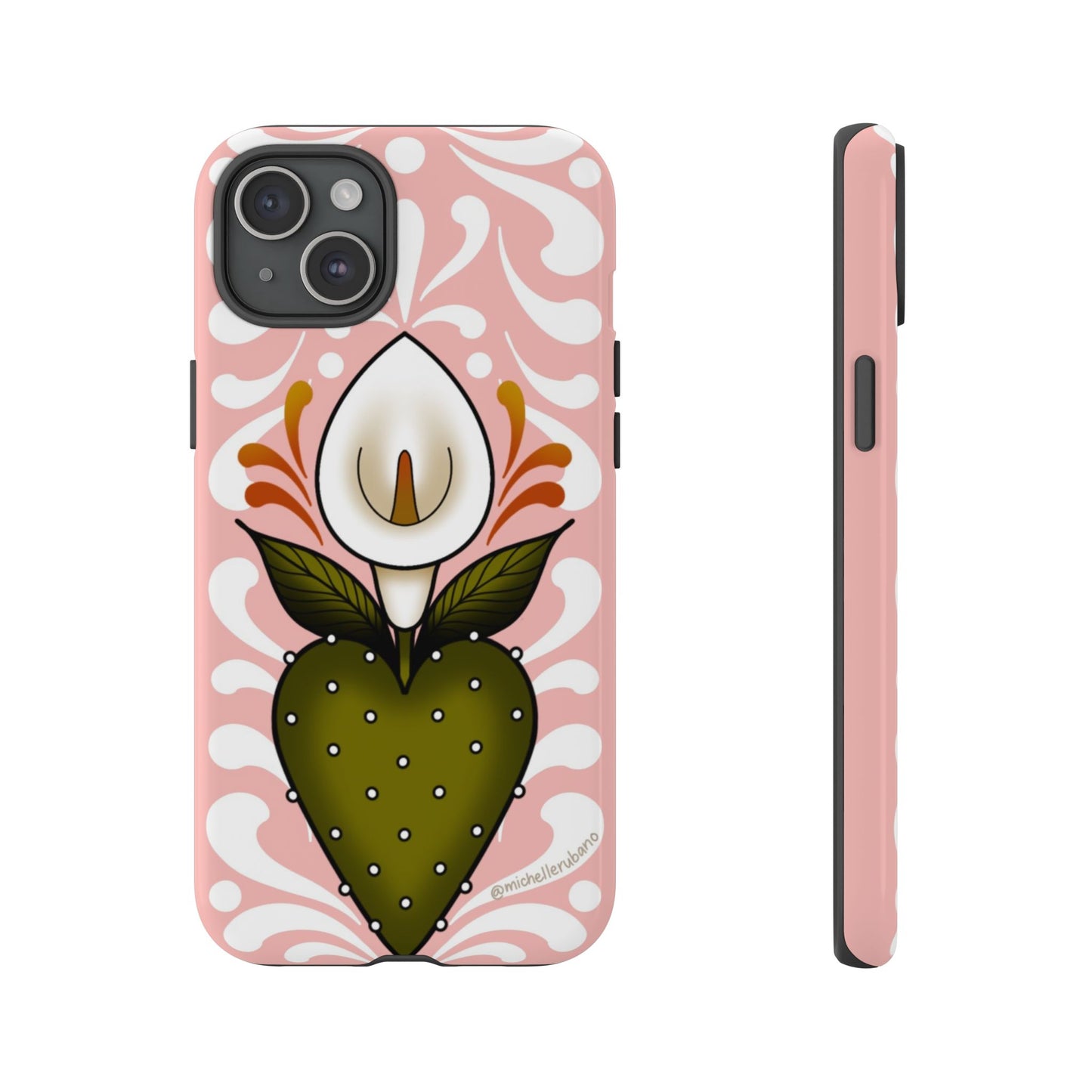Pink Talavera Lily Flower Sacred Heart iPhone Tough case